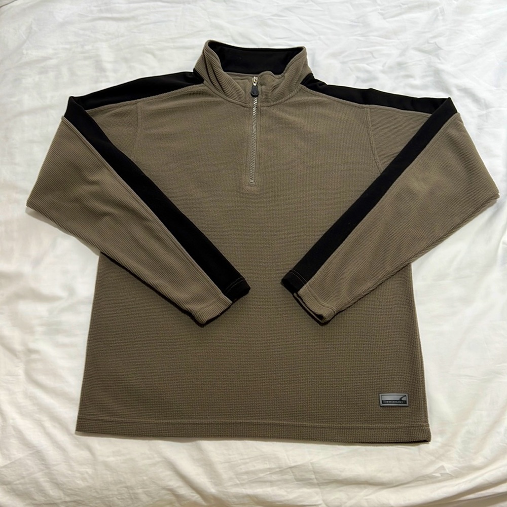 Performance Mens Brown Lightweight 1/4 Zip Fleece Pullover